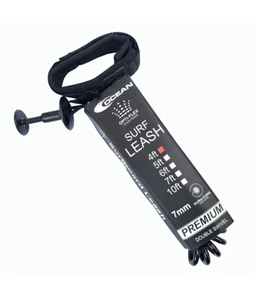 Leash Bodyboard Bíceps 4 pies 7mm Doble Swivel con Plug
