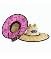 Sombrero Ocean Straw Hollow Pink Wave Adulto T58