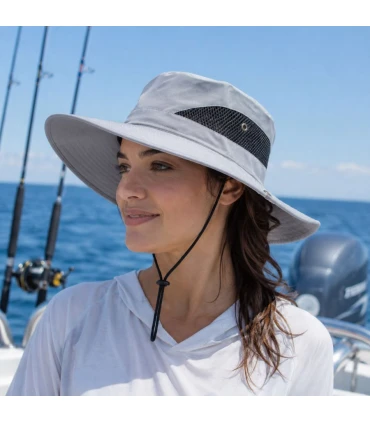 Sombrero Ocean Angler Gris UPF 45 Protección Solar Pesca y Outdoor