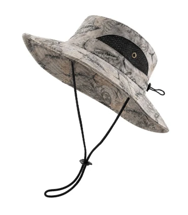 Sombrero Ocean Angler Gyotaku Stone UPF 45 Protección Solar Outdoor