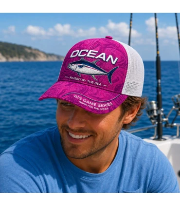 Gorra Trucker Ocean Pink Wave Transpirable Ajustable