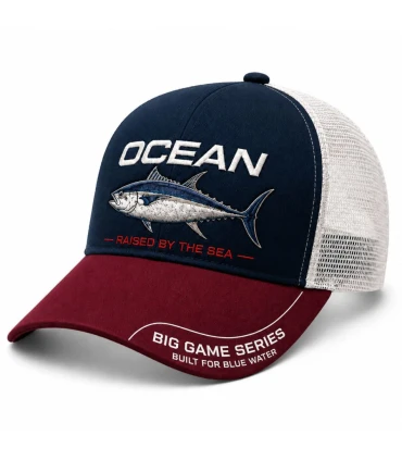Gorra Trucker Ocean Raised Blue Red Transpirable Ajustable