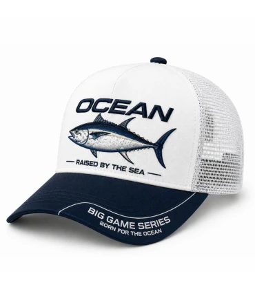 Gorra Trucker Ocean Raised White Blue Transpirable Ajustable