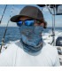 Bandana braga de cuello Ocean 25x50 Fishing Gyotaku blue