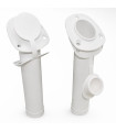 Portacañas empotrable 30º nylon blanco con tapón