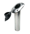 Portacañas empotrable 30º con tapón acero SS316