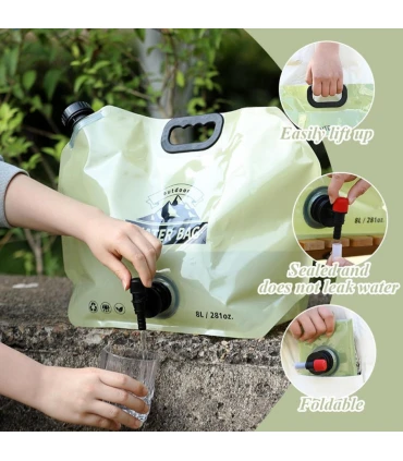 Bolsa de Agua Plegable 8L | Ahorro de Espacio para Camper y 4x4