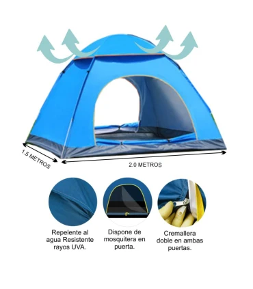 Tienda de Campaña Pop-Up 2 Personas UPF50+ | Camper y 4x4