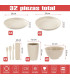 copia di Juego vajilla 6 piezas polipropileno (PP) Beige